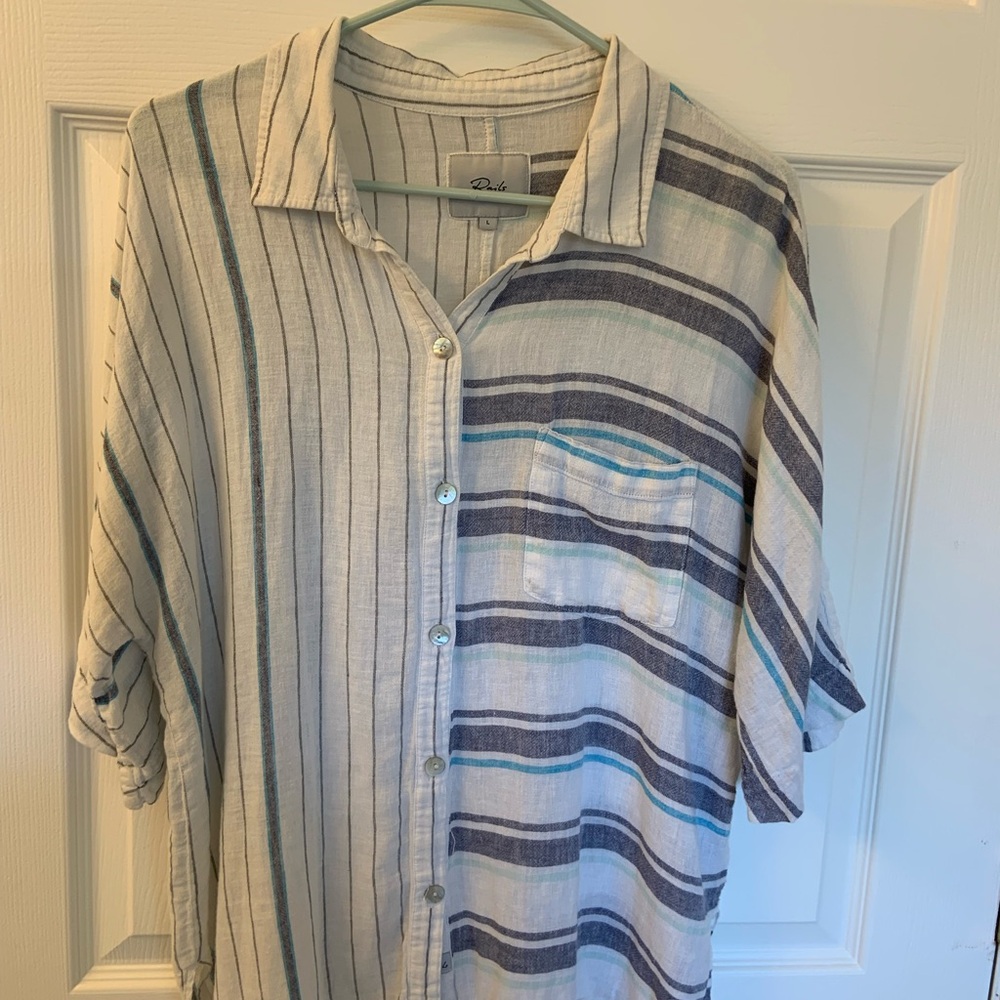 Rails Blue and Gray Casual Button Down Shirt